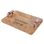 Yair Emanuel Wooden Challah Board with Blessing – Pink - 1