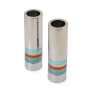 Yair Emanuel Textured Nickel Cylinder Candlesticks  - 3