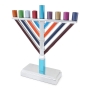 Yair Emanuel Enamel Painted Chabad Hanukkah Menorah - Multicolored - 3