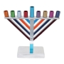 Yair Emanuel Enamel Painted Chabad Hanukkah Menorah - Multicolored - 4