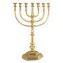 Large Golden Decorated Seven-Branched Menorah by Yair Emanuel - 1