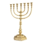 Large Golden Decorated Seven-Branched Menorah by Yair Emanuel - 2