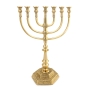 Large Golden Decorated Seven-Branched Menorah by Yair Emanuel - 3