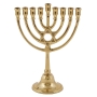 Yair Emanuel Brass Classic Hanukkah Menorah with Star of David  - 1