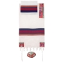 Yair Emanuel Hand Embroidered Cotton Tallit  with Colorful Jerusalem Motif  - 1