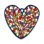 Yair Emanuel Hand Painted Heart Wall Hanging - Birds and Pomegranates - 3