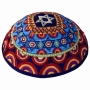 Yair Emanuel Embroidered Silk Kippah - Stars of David  - 5