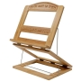 Elegant Wood Extendable Book Stand (Shtender) with Jerusalem Cityscape Design - 1