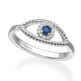 Yaniv Fine Jewelry 18K Gold Evil Eye Ring with Sapphire Stone - 2