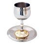 Ester Shahaf Stainless Steel Kiddush Cup - White and Gold - 1