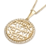 14K Yellow Gold and Cubic Zirconia Woman of Valor Pendant Necklace - 4
