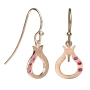 18K Gold Pomegranate Earrings With Burmese Ruby Stones (Choice of Color) - 2