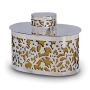Bier Judaica 925 Sterling Silver Etrog Box With Floral Design (Choice of Colors) - 2