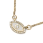 Diamond-Accented Evil Eye 14K Yellow Gold Pendant Necklace - 3