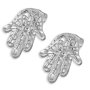 14K Gold Hamsa Earrings with Diamond - 1