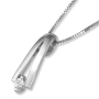 14K Gold Triangle Pendant with Diamond (Available in White or Yellow Gold) - 1