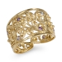 Rafael Jewelry Handcrafted 14K Yellow Gold Filigree Ring With Amethyst and Lavender Stones - 2