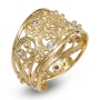 Rafael Jewelry Handcrafted 14K Yellow Gold Filigree Ring With Amethyst and Lavender Stones - 3