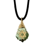 Crystal and Gold Filled Postmodern Star of David Necklace (Light Green) - 1