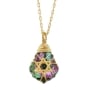 Crystal and Gold Filled Postmodern Star of David Necklace (Rainbow) - 2