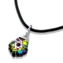 Crystal and Silver Postmodern Star of David Necklace (Rainbow) - 1