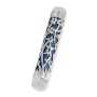 Bier Judaica Handcrafted Sterling Silver Mezuzah Case With Floral Cut-Out Design (Choice of Colors) - 3