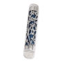Bier Judaica Handcrafted Sterling Silver Mezuzah Case With Floral Cut-Out Design (Choice of Colors) - 5