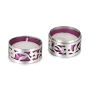 Bier Judaica Handcrafted Sterling Silver Travel Candleholders With Floral Cut-Out Design (Choice of Color) - 3