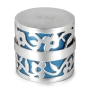 Bier Judaica Handcrafted Sterling Silver Travel Candleholders With Floral Cut-Out Design (Choice of Color) - 2