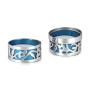 Bier Judaica Handcrafted Sterling Silver Travel Candleholders With Floral Cut-Out Design (Choice of Color) - 1