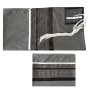Galilee Silks Dark Gray Bar Mitzvah Tallit (Prayer Shawl) Set With Striped Design - 3