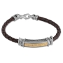 Shema Yisrael: Leather, Gold and Silver Unisex Bracelet (Variety of Colors) - Deuteronomy 6:4 - 4