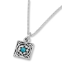Traveler's Prayer: 925 Sterling Silver 2-Piece Pendant Necklace with Star of David - 2
