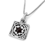 Traveler's Prayer: 925 Sterling Silver 2-Piece Pendant Necklace with Star of David - 7
