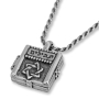 Silver Reversible Necklace with Microfilm Book of Psalms - 1