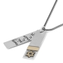 Shema Yisrael: Silver and Gold "Dog Tags" Pendant for Men - 4