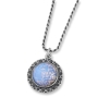 Woman of Valor: Silver Necklace with Large Opalite Stone Dome - 2