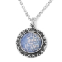 Woman of Valor: Silver Necklace with Large Opalite Stone Dome - 2