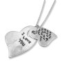 Silver Double Heart Pendant - Woman of Valor - I love You - 2