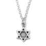 Double Sided Silver Star of David Necklace - 2