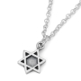 Double Sided Silver Star of David Necklace - 3