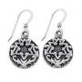 Sterling Silver Circle Star of David Earrings - Priestly Blessing - 1