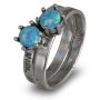 Sterling Silver Blessings Rings with Opal Stone - 3