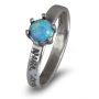 Sterling Silver Blessings Rings with Opal Stone - 2