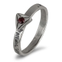 Sterling Silver Blessings Rings with Garnet Stone Triangle - 3