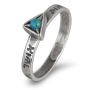 Sterling Silver Blessings Rings with Turquoise Gemstone Triangle - 2