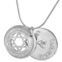 Sterling Silver Yemenite-Style Double-Disk Pendant with Star of David - 2