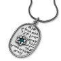 Ana Bekoach: Oval Silver Pendant with Star of David - 1