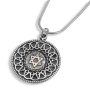 Star of David Sterling Silver and Gold Filigree Necklace  - 2