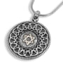 Star of David Sterling Silver and Gold Filigree Necklace  - 1